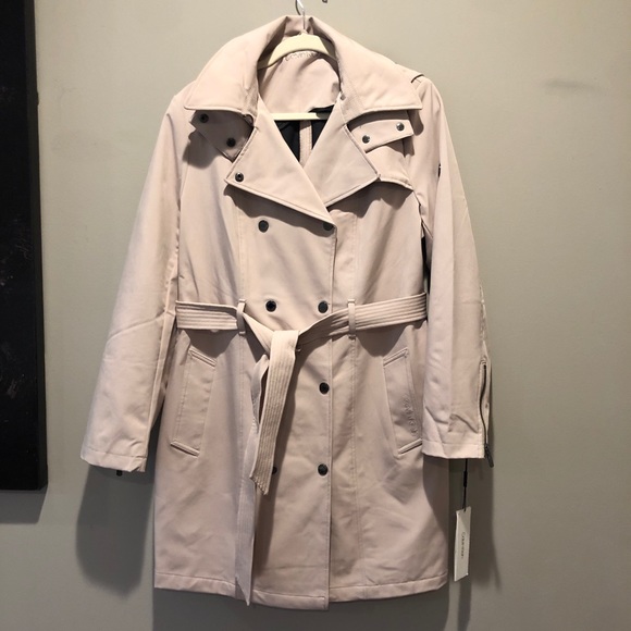 NWT Large Calvin Klein Trench Coat Removable hood - Picture 4 of 12